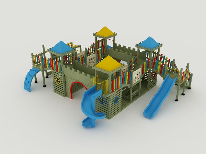 kale temalı çocuk oyun parkı